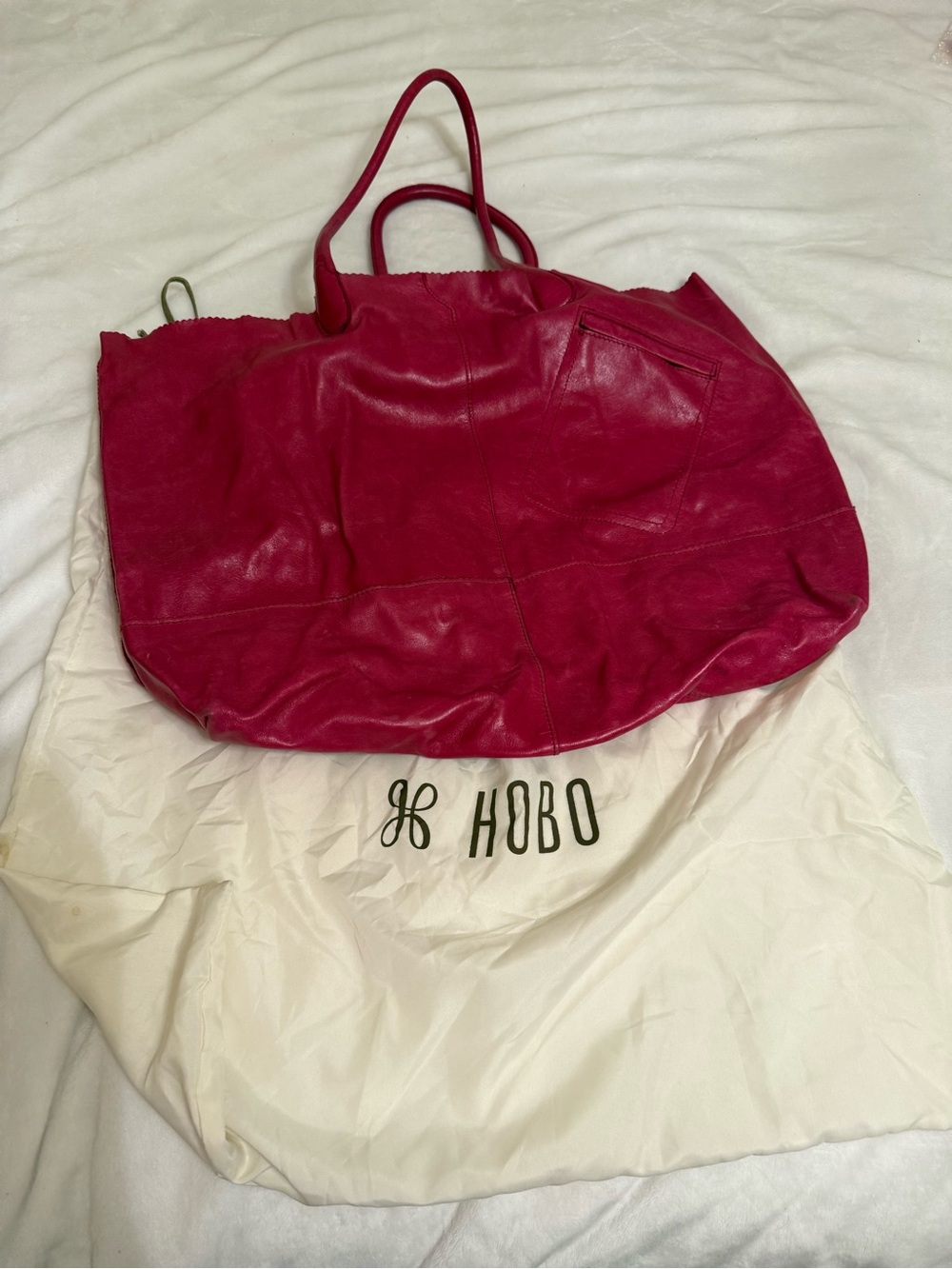 HOBO Rozanne Raspberry Fuchsia Leather Tote - Picture 5 of 7